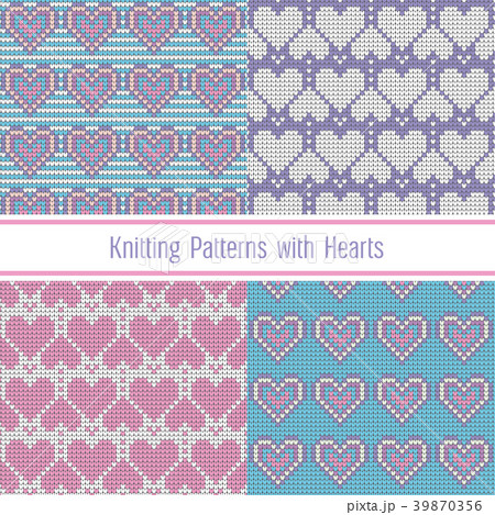 Valentines Day love heart knitted seamless 39870356