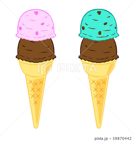 アイスクリーム チョコレート ミント ストロベリーのイラスト素材