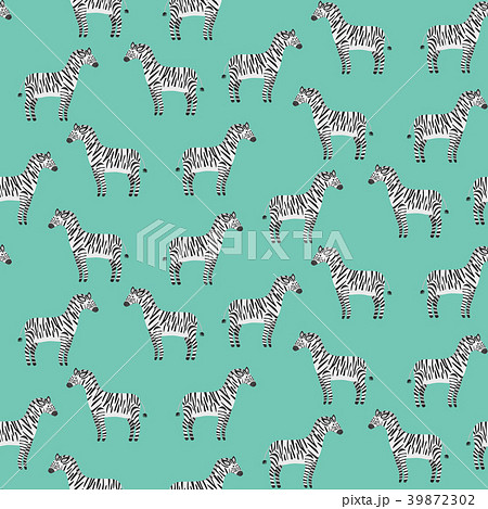 Cute cartoon black and white zebras pattern Cute cartoon black and white zebras pattern 39872302
