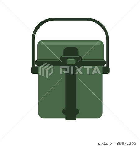 Green army billycan. Dixy pot. Vector flat icon 39872305