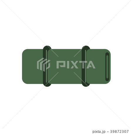 Green outdoor camping mattress. Vector flat icon Green outdoor camping mattress. Vector flat icon 39872307
