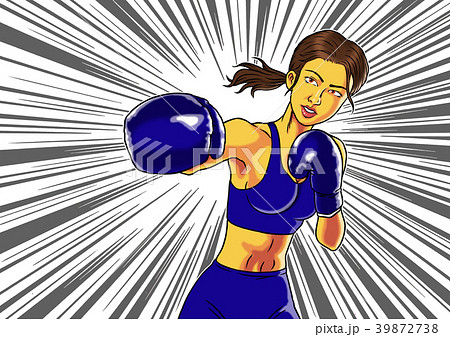 ボクササイズをする若い女性 39872738