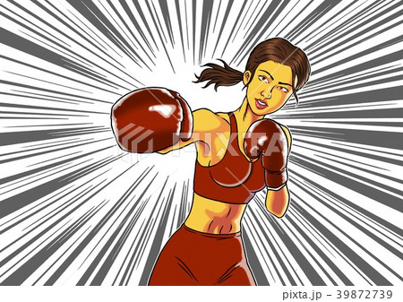 ボクササイズをする若い女性 39872739