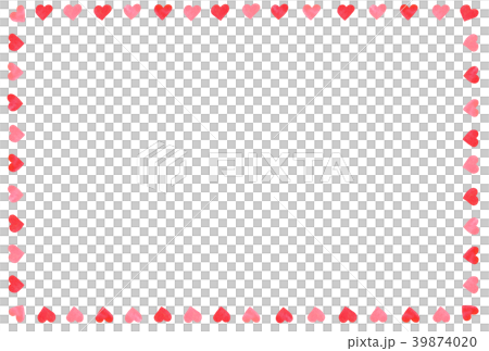 Hand drawn frame square heart 2 colors red 39874020