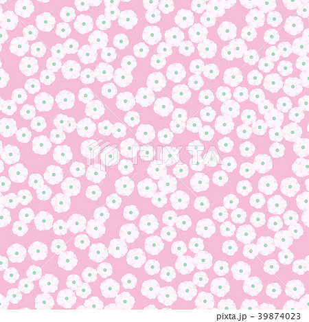 パターン 花柄 かすみ草 ピンクのイラスト素材