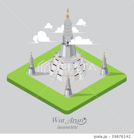 Wat Arub temple isometric icon 3D Wat Arub temple isometric icon 3D 39876142