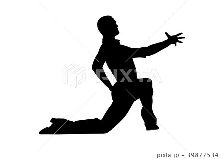 male dancer dance pose on his knee 39877534