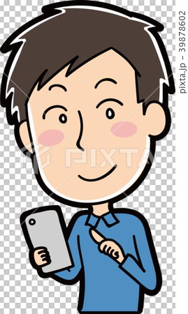 スマホを操作する男性のイラスト素材のイラスト素材