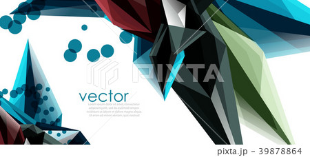 Color glass crystals on white background 39878864