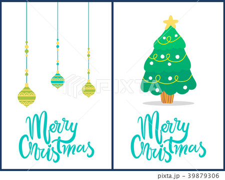 Merry Christmas Set of Banners Vector Illustration Merry Christmas Set of Banners Vector Illustration 39879306