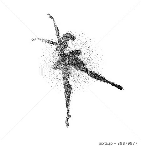 Ballet dancer girl particle splash silhouette 39879977