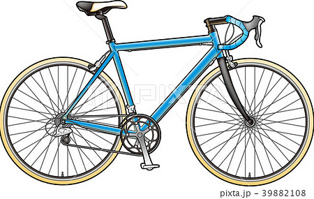 自転車カラーイラスト ロードバイクのイラスト素材