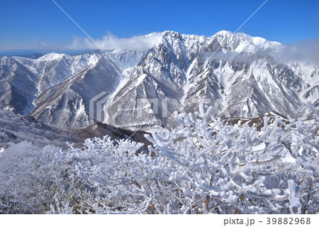 白毛門山頂付近からの樹氷と雪の谷川岳 39882968