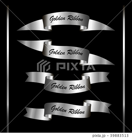 Set of retro vintage premium silver ribbons Set of retro vintage premium silver ribbons 39883513