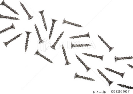 black screws isolated on white background with black screws isolated on white background with 39886907