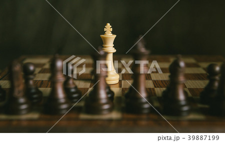chess game the white king fight with black chess 39887199