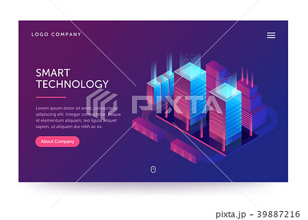 Smart technology illustration. Web banner with Smart technology illustration. Web banner with 39887216