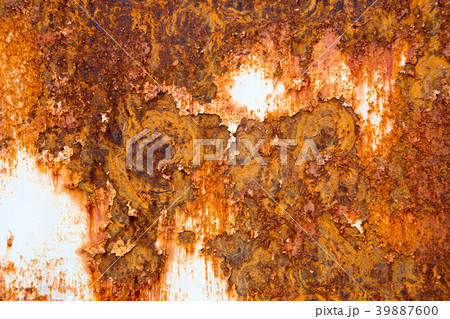 Corroded white metal background. Rusted white pain 39887600