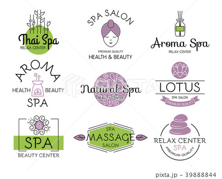 Vector health and beauty care spa badge hand drawn 39888844