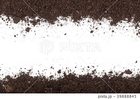 Pile heap of soil isolated on white background 39888845