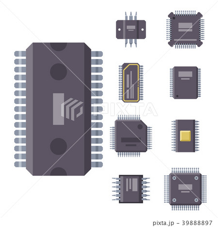 CPU microprocessors microchip vector illustration 39888897