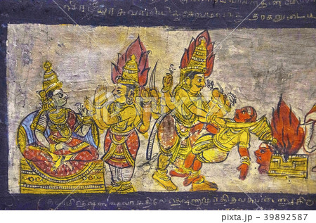 Paintings on ceiling wall, Brihadishvara Temple Paintings on ceiling wall, Brihadishvara Temple 39892587