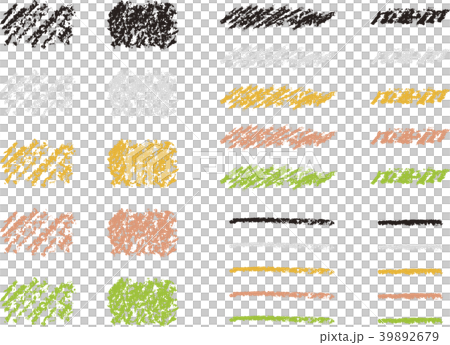 クレヨンの四角と線のイラスト素材