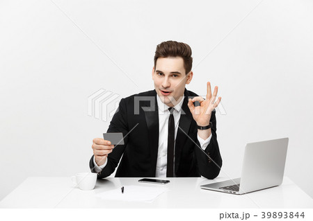 Caucasian office man in formal suit and tie Caucasian office man in formal suit and tie 39893844