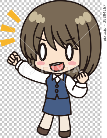 女性会社員_腕揚げ_ガッツ 39894167