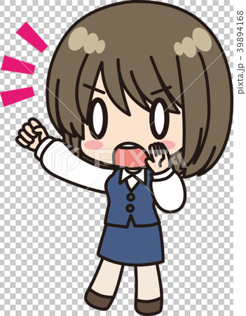 女性会社員_腕揚げ_応援 39894168