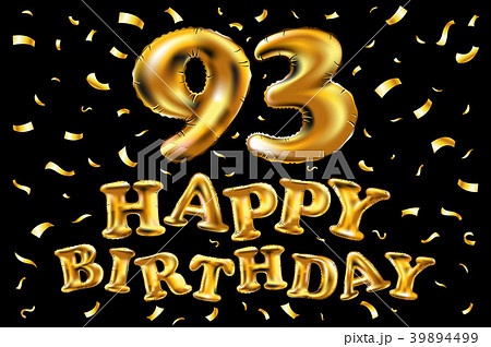 vector happy birthday 93 celebration gold balloons 39894499