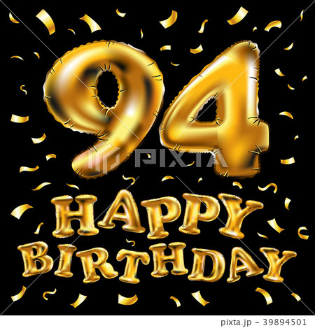 vector happy birthday 94 celebration gold balloons 39894501