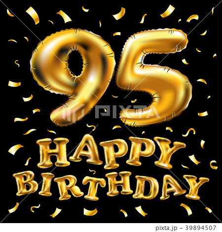 vector happy birthday 95 celebration gold balloons 39894507