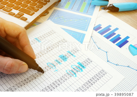 Business audit. Auditor checking documents. 39895087