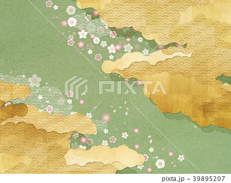 和テイスト（雲、青海波、桜、抹茶） 39895207