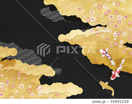 和テイスト（雲、青海波、桜、和紙、錦鯉） 39895209