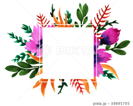 Watercolor floral frame 39895705