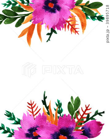 Watercolor violet flowers 39895718