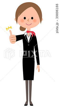 制服の女性　サムズアップ 39896166