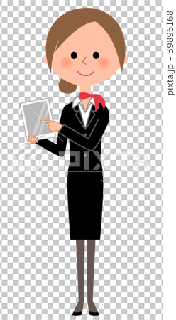 制服女性的平板電腦 制服女性的平板電腦 39896168