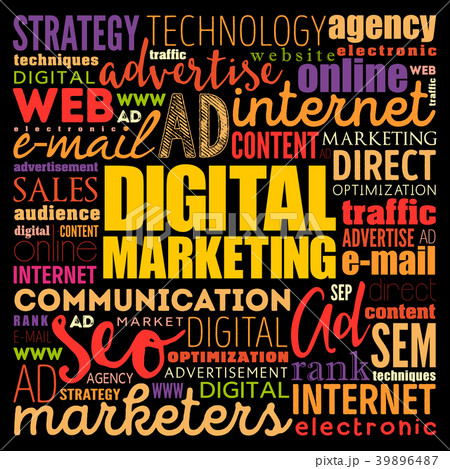 Digital Marketing word cloud collage 39896487