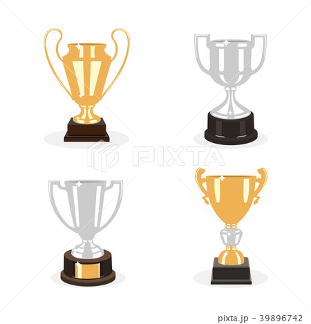 Gold and silver cup trophies set 39896742