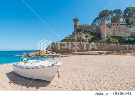 Beach at Tossa de Mar on Costa Brava, Spain Beach at Tossa de Mar on Costa Brava, Spain 39896941