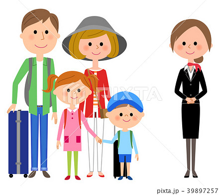 家族と制服の女性 39897257