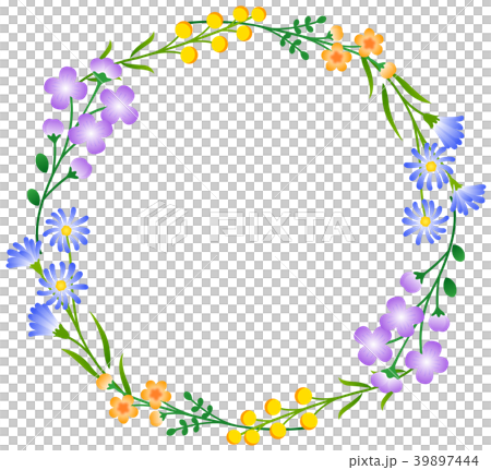 花のフレーム　丸 39897444
