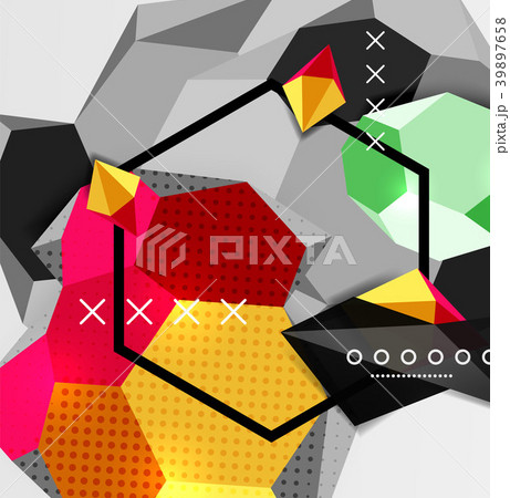 Color 3d geometric composition poster Color 3d geometric composition poster 39897658