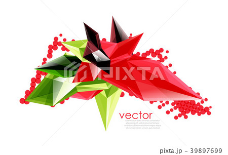 Color glass crystals on white background 39897699