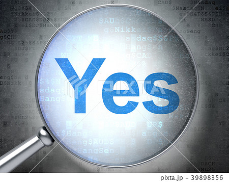 Finance concept: Yes with optical glass 39898356