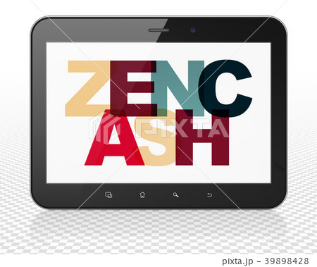 Cryptocurrency concept: Tablet Pc Computer with Cryptocurrency concept: Tablet Pc Computer with 39898428