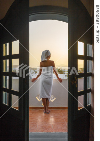 tanned tender girl stands on the terrace tanned tender girl stands on the terrace 39900688